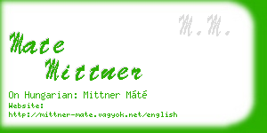 mate mittner business card
