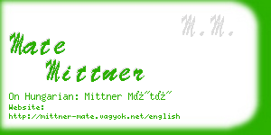 mate mittner business card